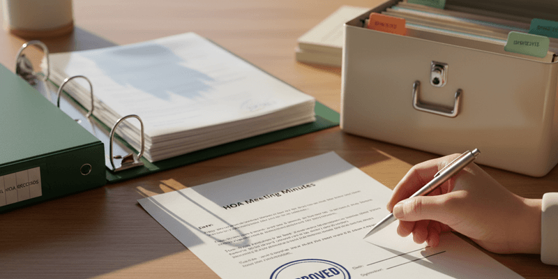 HOA Meeting Minutes Approval and Record Retention Workflow